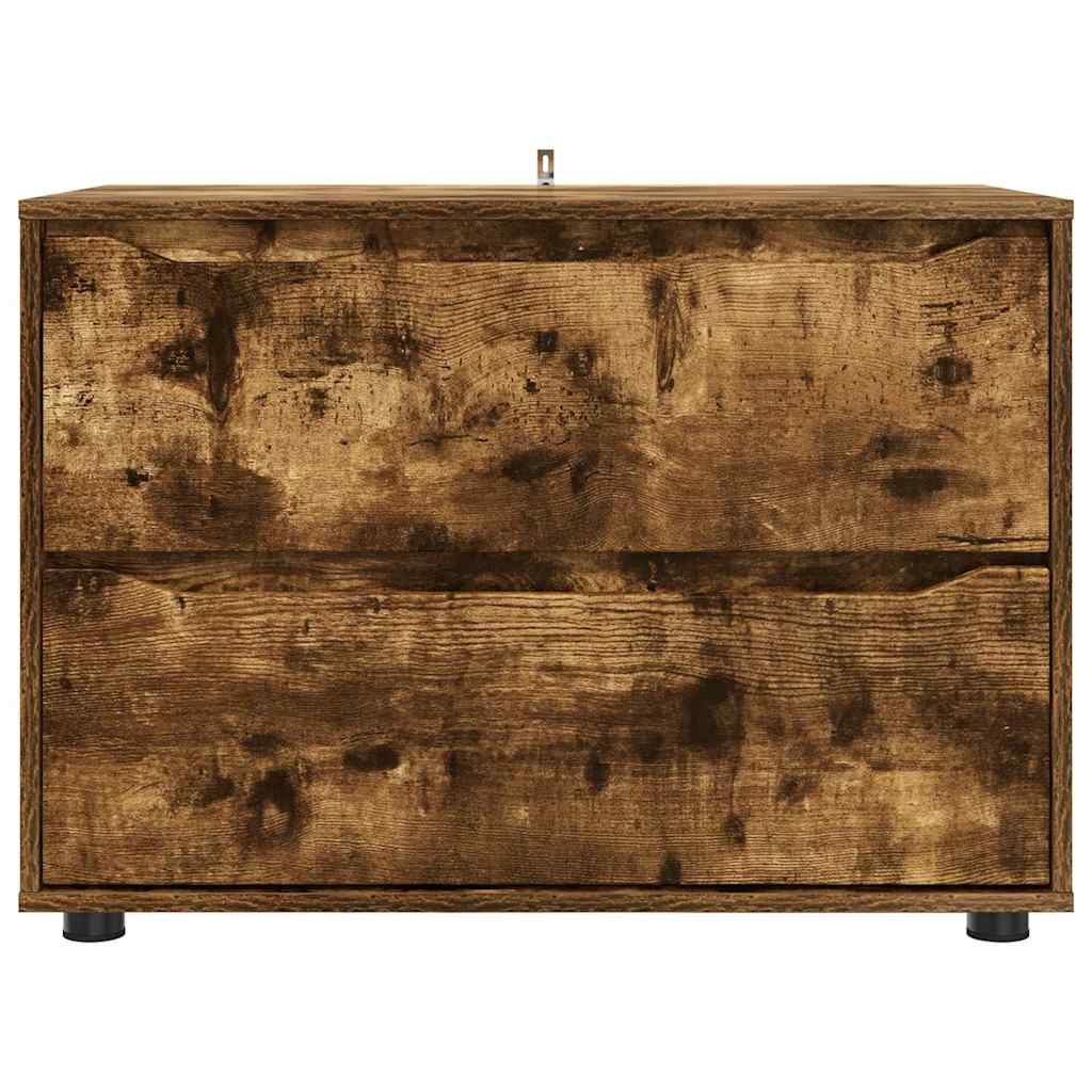 Opbergkast Gerookt eiken 80 x 48 x 57 cm Bewerkt hout is nu te koop bij PeponiXL, paradijselijk wonen!