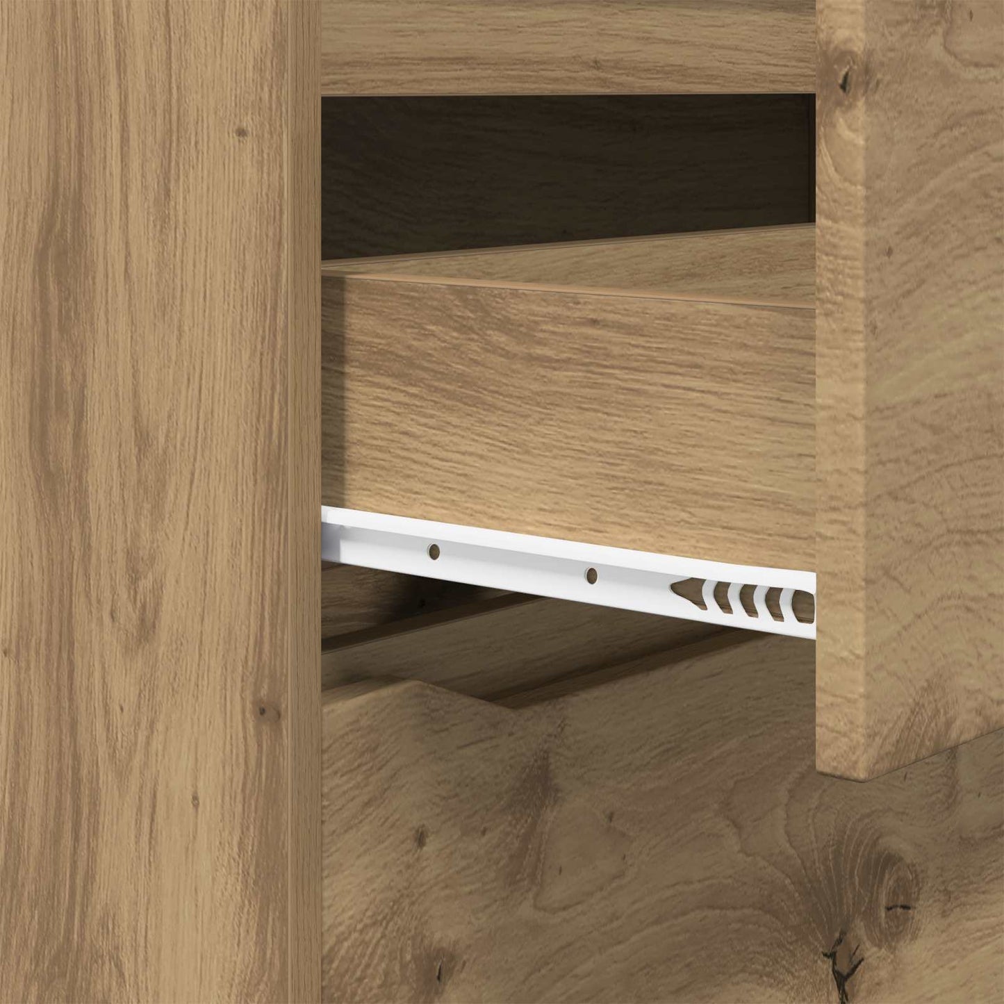 Opbergkast 80 x 48 x 57 cm Bewerkt hout Artisan Eiken