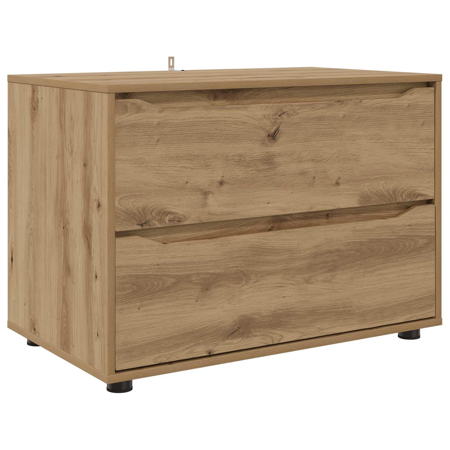 Opbergkast 80 x 48 x 57 cm Bewerkt hout Artisan Eiken