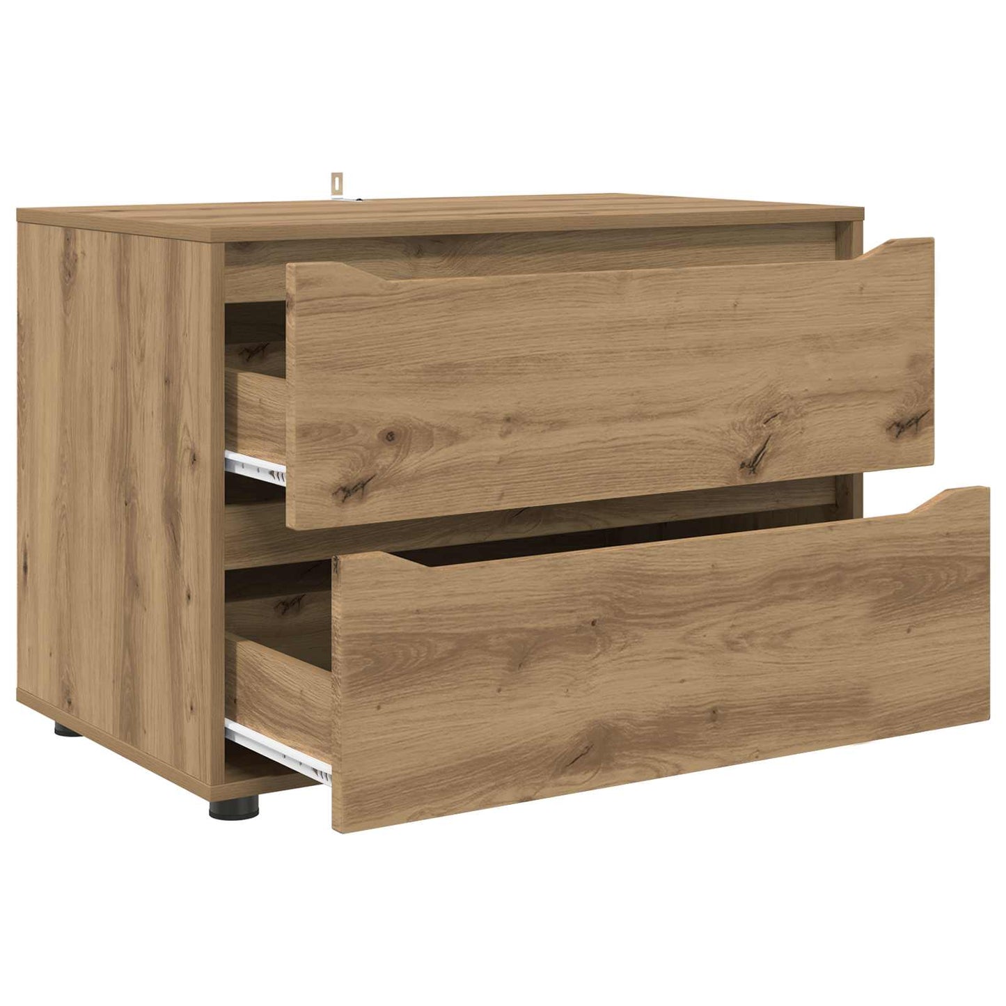 Opbergkast 80 x 48 x 57 cm Bewerkt hout Artisan Eiken