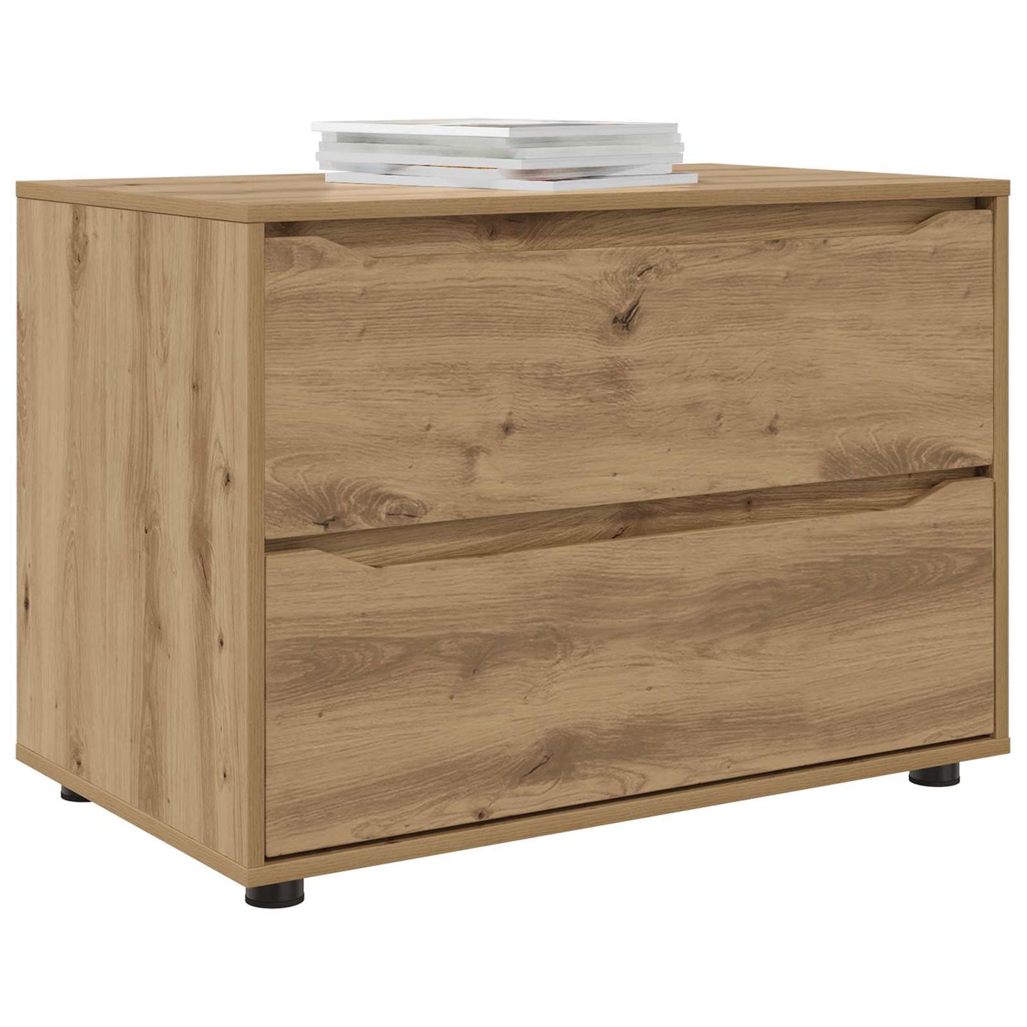 Opbergkast 80 x 48 x 57 cm Bewerkt hout Artisan Eiken