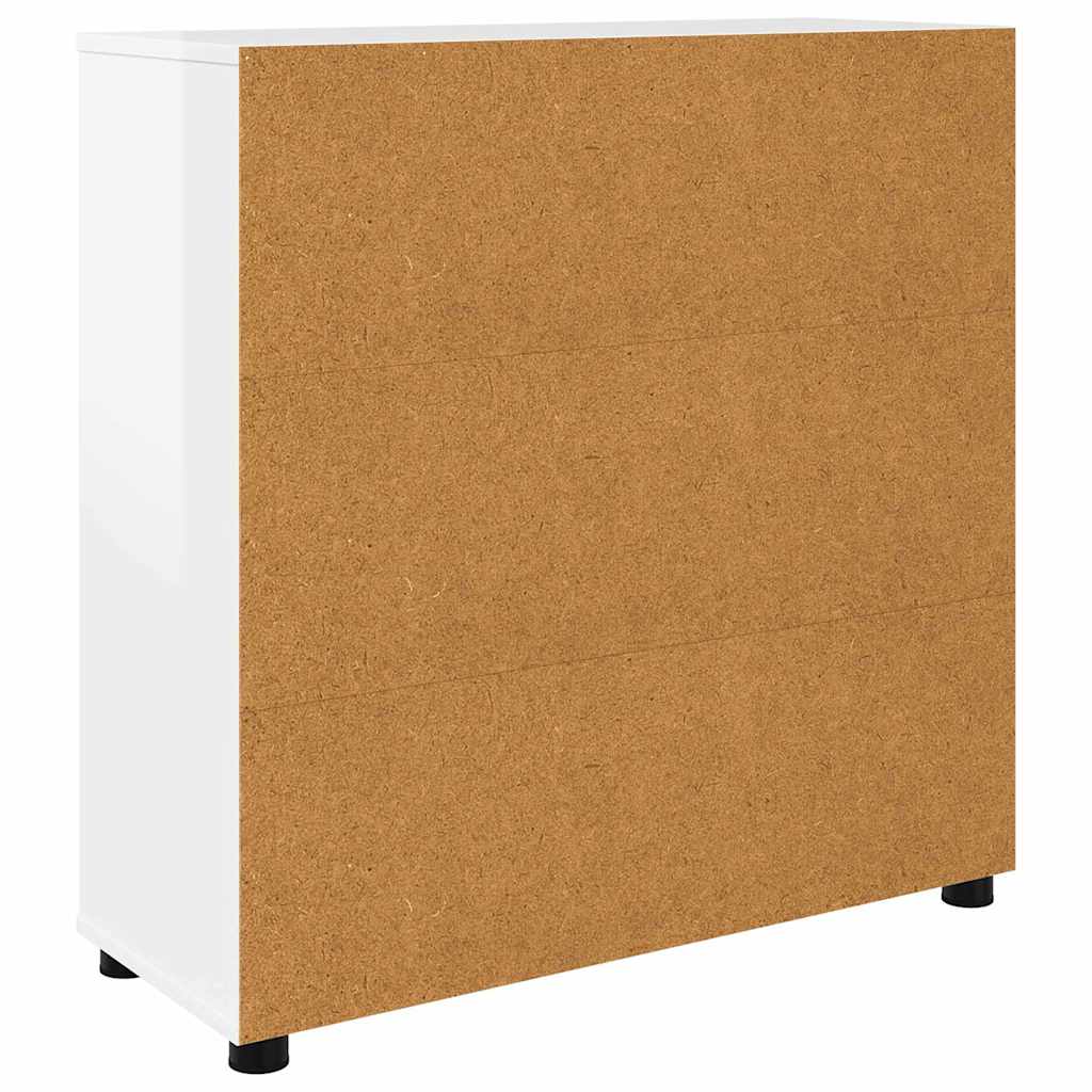 Opbergkast Hoogglans wit 80 x 31 x 81 cm Bewerkt hout is nu te koop bij PeponiXL, paradijselijk wonen!