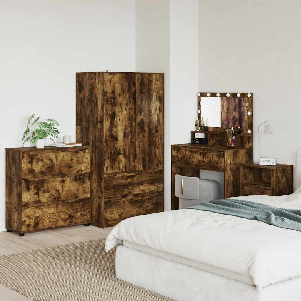 Opbergkast Gerookt eiken 80 x 31 x 81 cm Bewerkt hout is nu te koop bij PeponiXL, paradijselijk wonen!