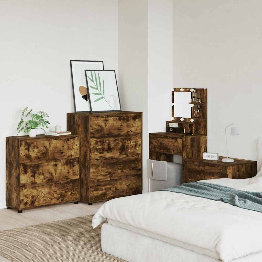 Opbergkast Gerookt eiken 80 x 31 x 81 cm Bewerkt hout is nu te koop bij PeponiXL, paradijselijk wonen!