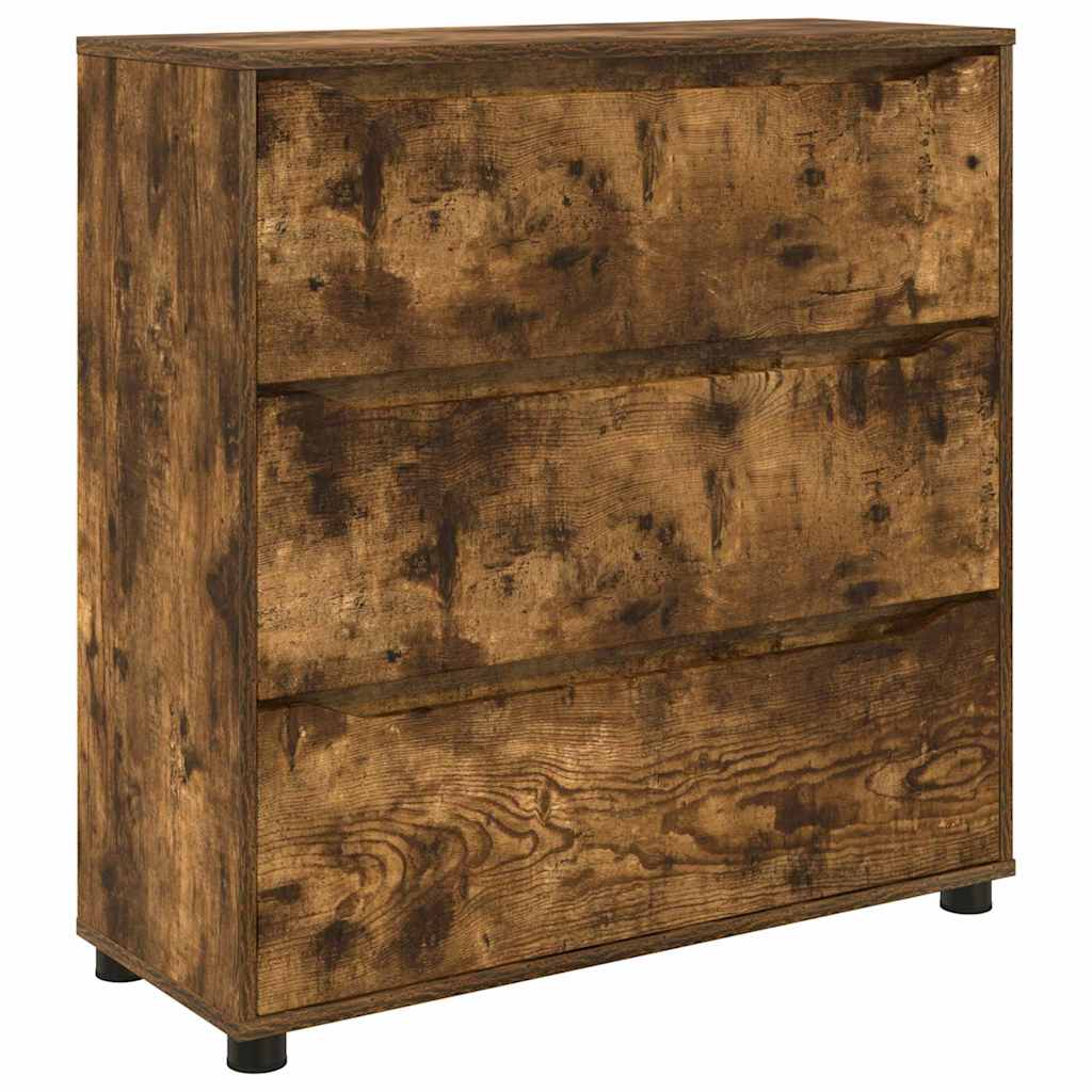 Opbergkast Gerookt eiken 80 x 31 x 81 cm Bewerkt hout is nu te koop bij PeponiXL, paradijselijk wonen!