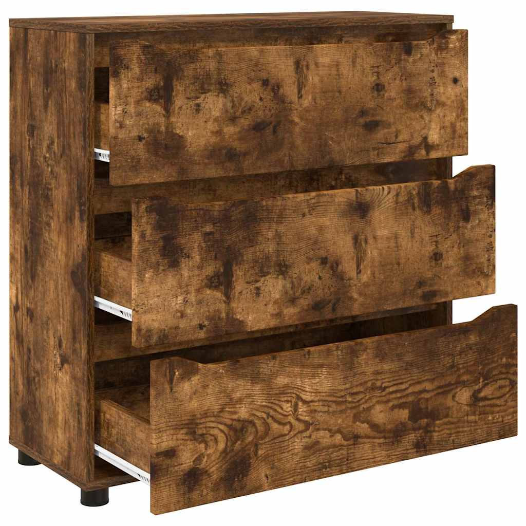 Opbergkast Gerookt eiken 80 x 31 x 81 cm Bewerkt hout is nu te koop bij PeponiXL, paradijselijk wonen!