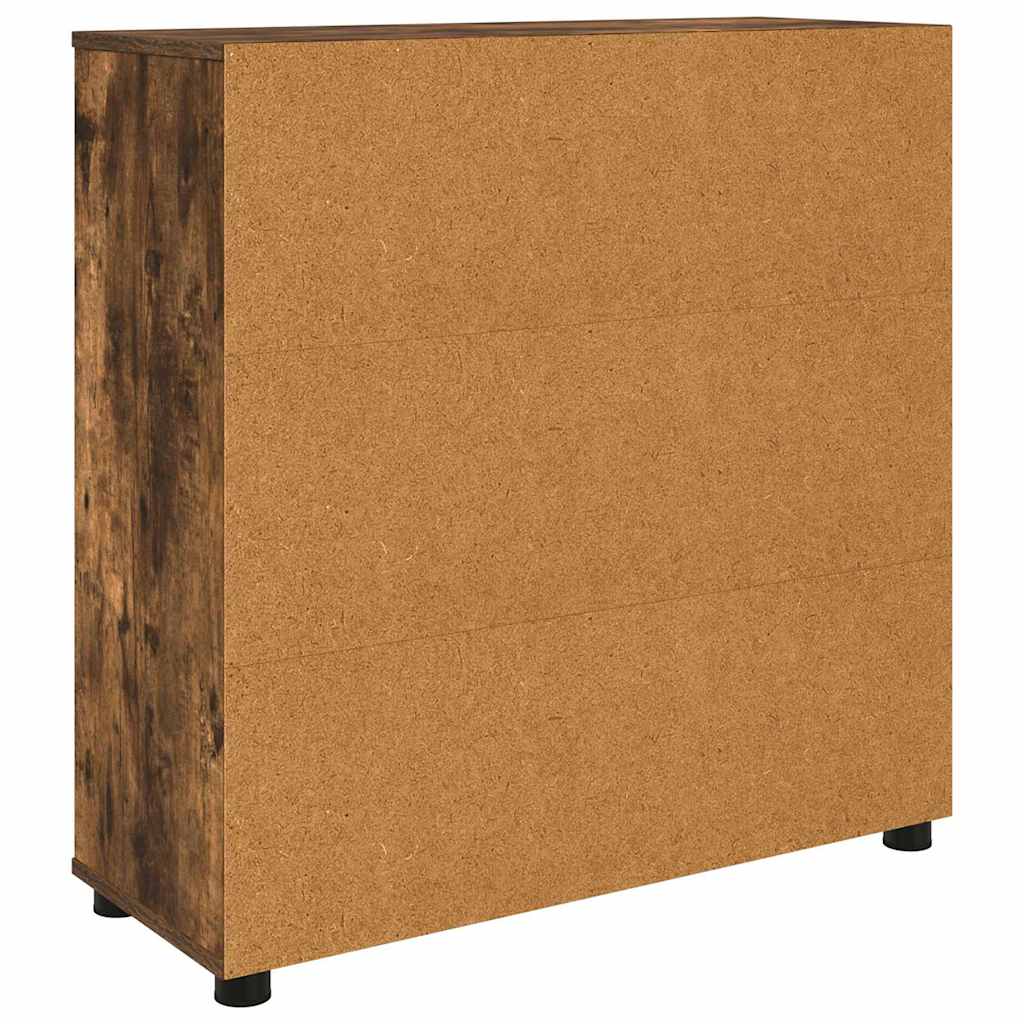 Opbergkast Gerookt eiken 80 x 31 x 81 cm Bewerkt hout is nu te koop bij PeponiXL, paradijselijk wonen!