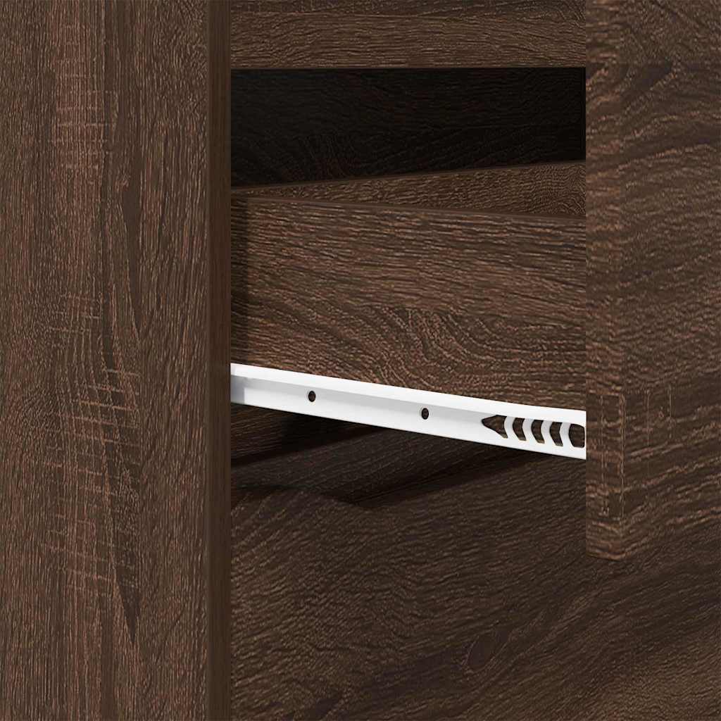Opbergkast Bruin Eiken 80 x 31 x 81 cm Bewerkt hout is nu te koop bij PeponiXL, paradijselijk wonen!