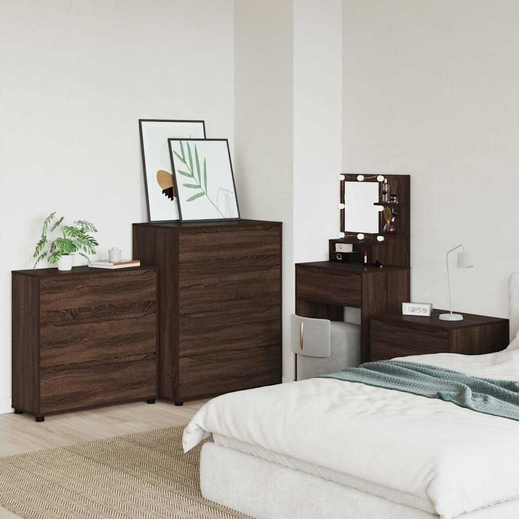 Opbergkast Bruin Eiken 80 x 31 x 81 cm Bewerkt hout is nu te koop bij PeponiXL, paradijselijk wonen!