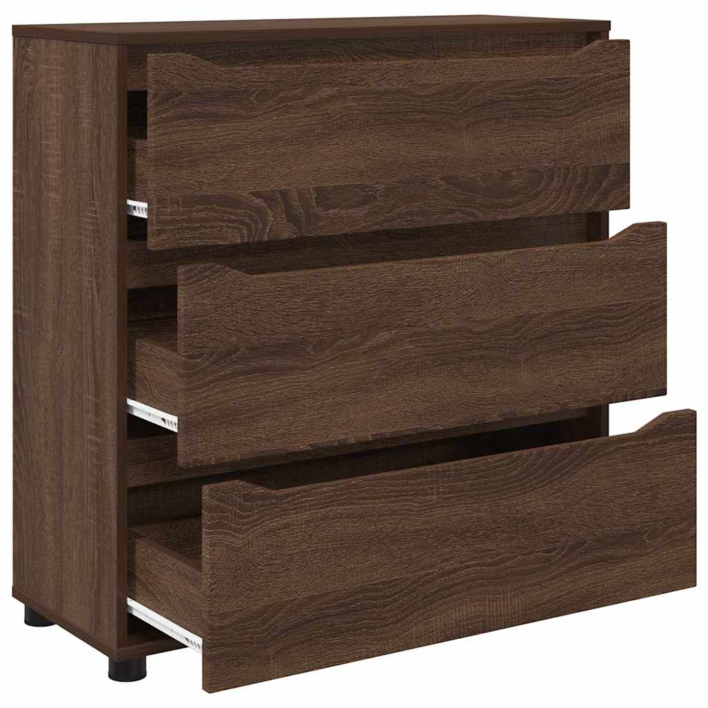 Opbergkast Bruin Eiken 80 x 31 x 81 cm Bewerkt hout is nu te koop bij PeponiXL, paradijselijk wonen!