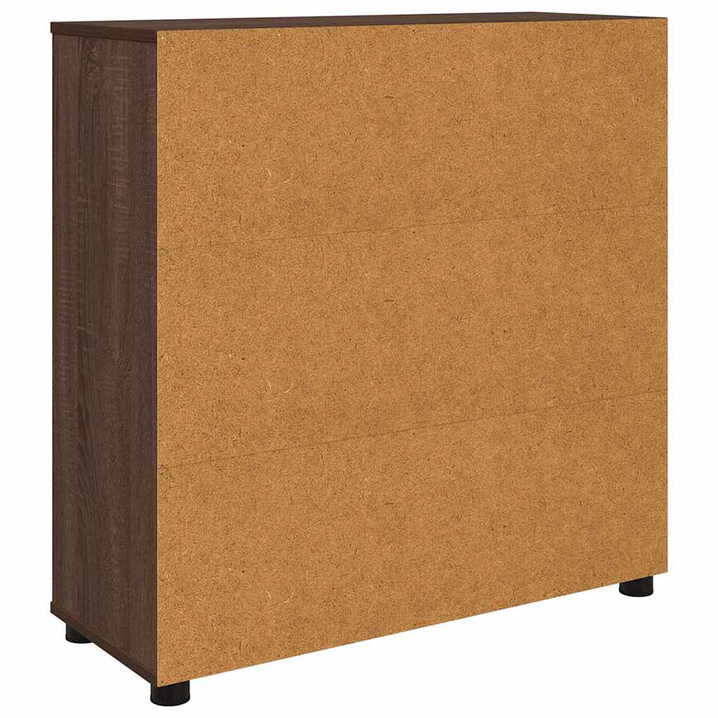 Opbergkast Bruin Eiken 80 x 31 x 81 cm Bewerkt hout is nu te koop bij PeponiXL, paradijselijk wonen!