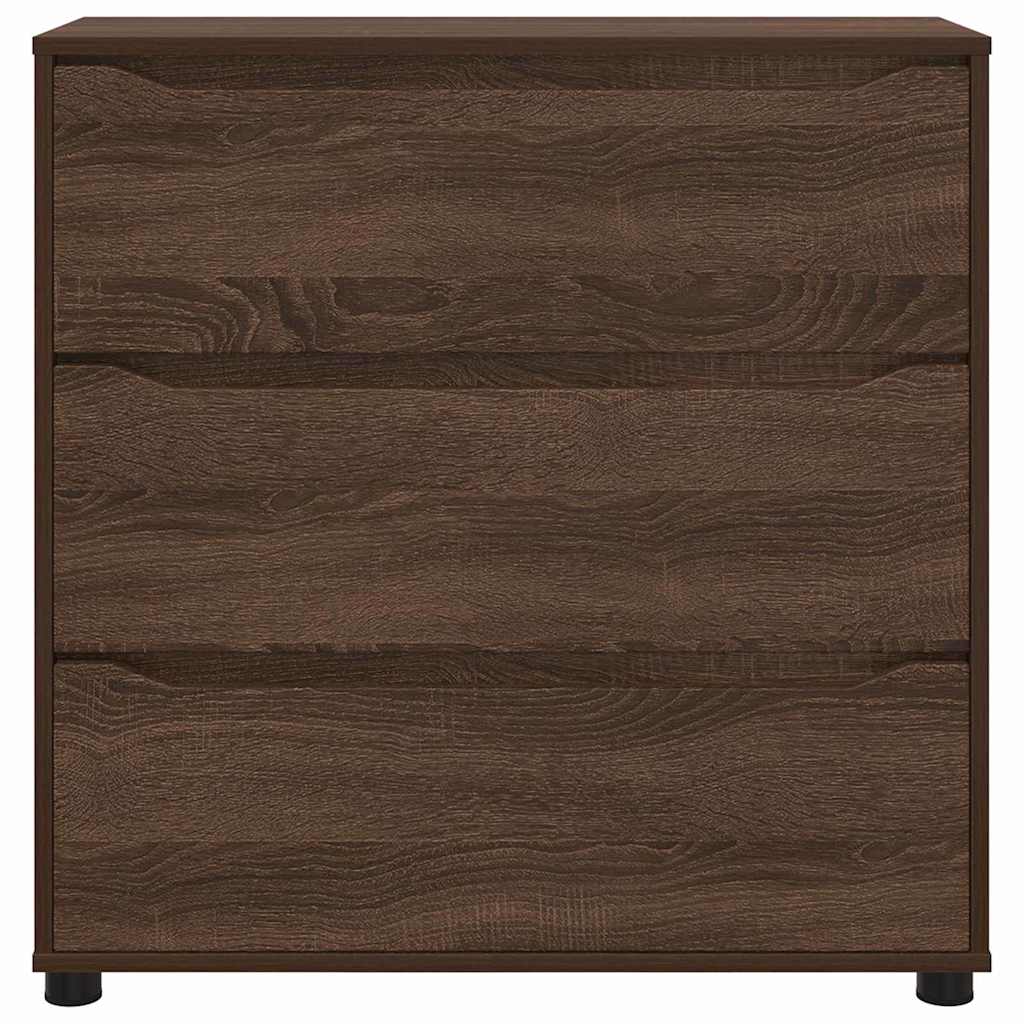 Opbergkast Bruin Eiken 80 x 31 x 81 cm Bewerkt hout is nu te koop bij PeponiXL, paradijselijk wonen!
