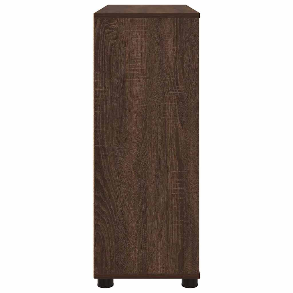 Opbergkast Bruin Eiken 80 x 31 x 81 cm Bewerkt hout is nu te koop bij PeponiXL, paradijselijk wonen!