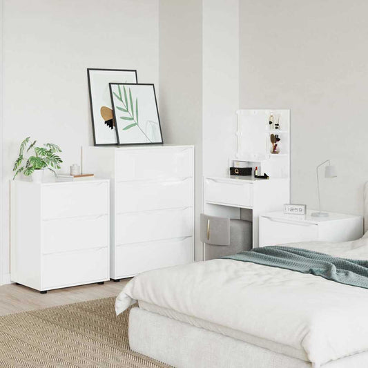 Opbergkast Hoogglans wit 60 x 48 x 81 cm Bewerkt hout is nu te koop bij PeponiXL, paradijselijk wonen!