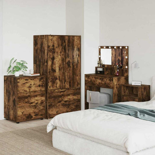 Opbergkast Gerookt eiken 60 x 48 x 81 cm Bewerkt hout is nu te koop bij PeponiXL, paradijselijk wonen!