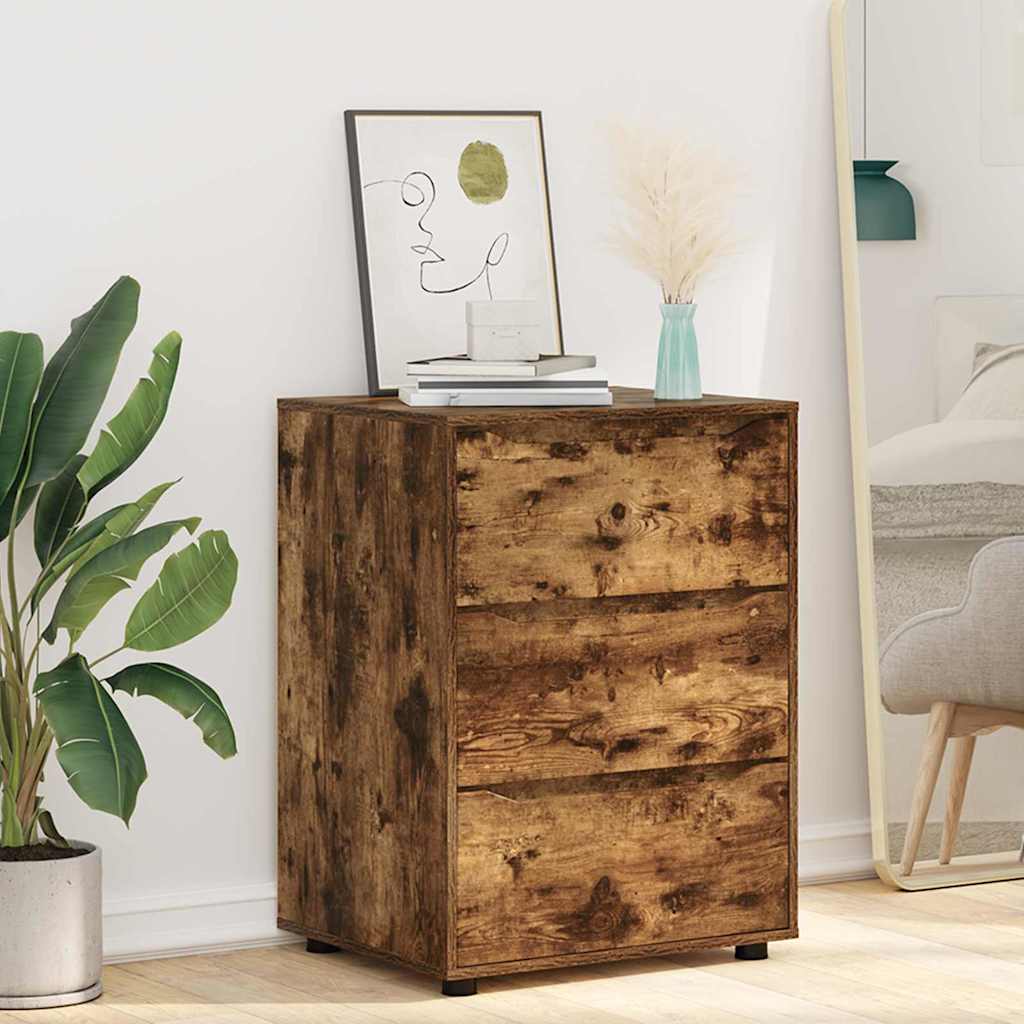 Opbergkast Gerookt eiken 60 x 48 x 81 cm Bewerkt hout is nu te koop bij PeponiXL, paradijselijk wonen!