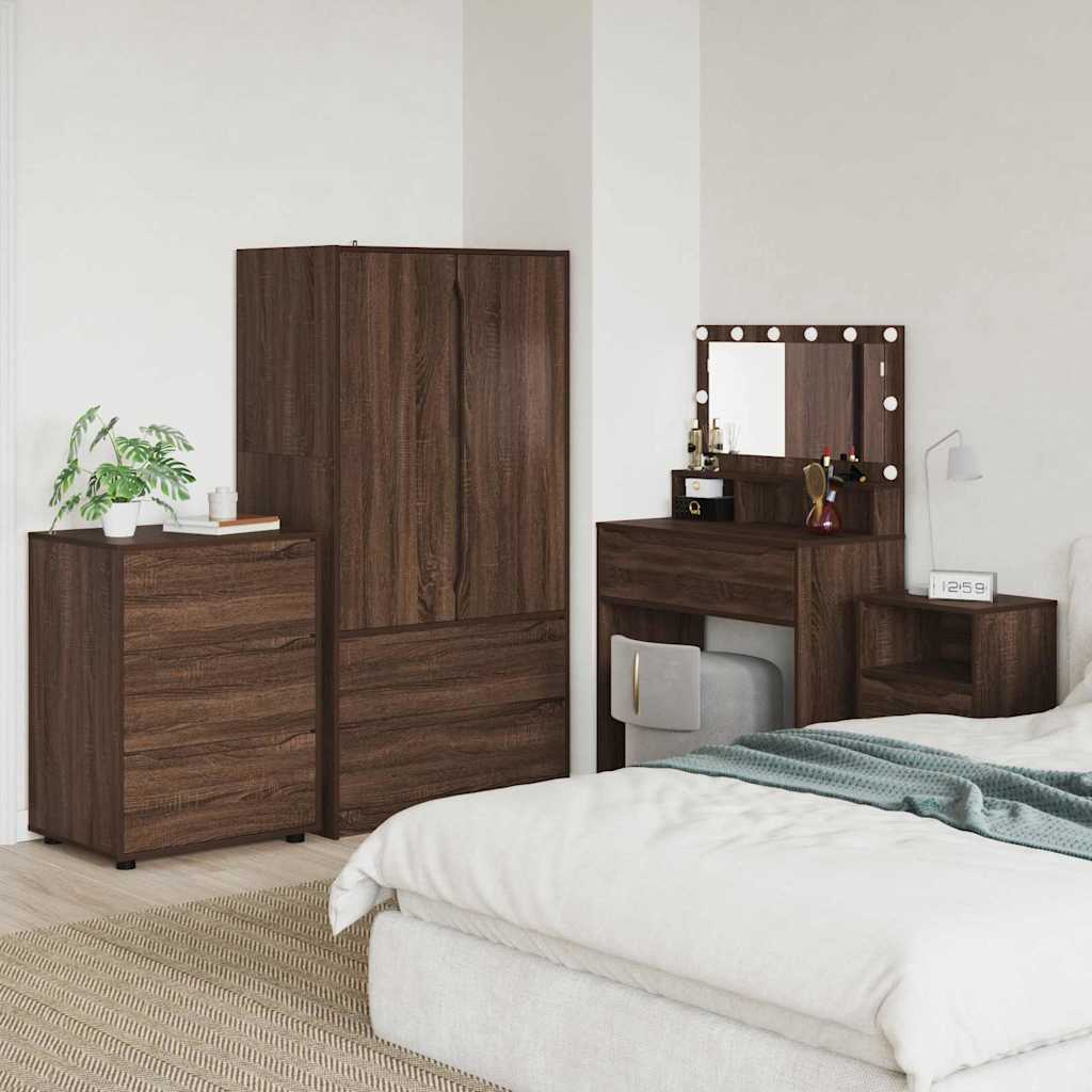 Opbergkast Bruin Eiken 60 x 48 x 81 cm Bewerkt hout is nu te koop bij PeponiXL, paradijselijk wonen!