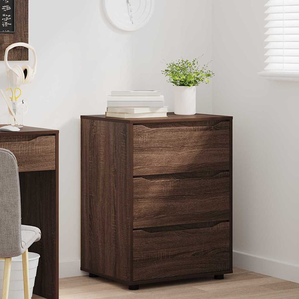 Opbergkast Bruin Eiken 60 x 48 x 81 cm Bewerkt hout is nu te koop bij PeponiXL, paradijselijk wonen!