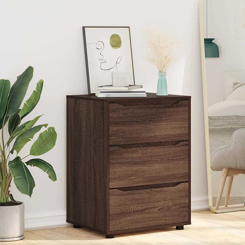 Opbergkast Bruin Eiken 60 x 48 x 81 cm Bewerkt hout is nu te koop bij PeponiXL, paradijselijk wonen!