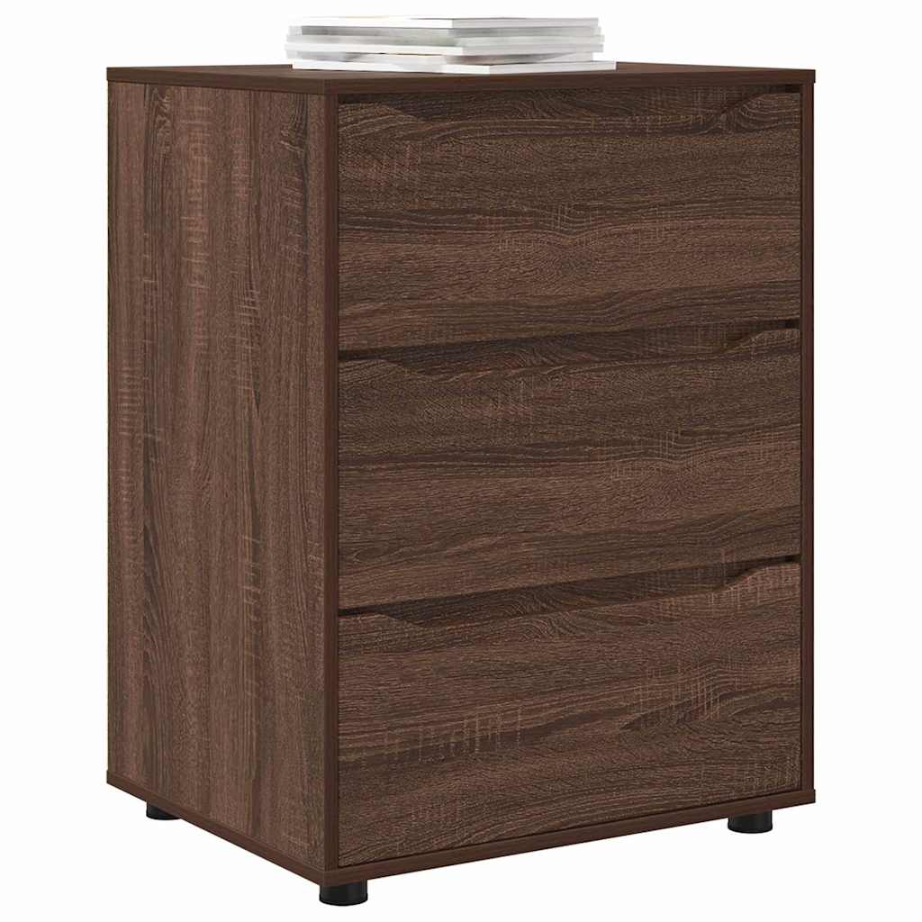 Opbergkast Bruin Eiken 60 x 48 x 81 cm Bewerkt hout is nu te koop bij PeponiXL, paradijselijk wonen!