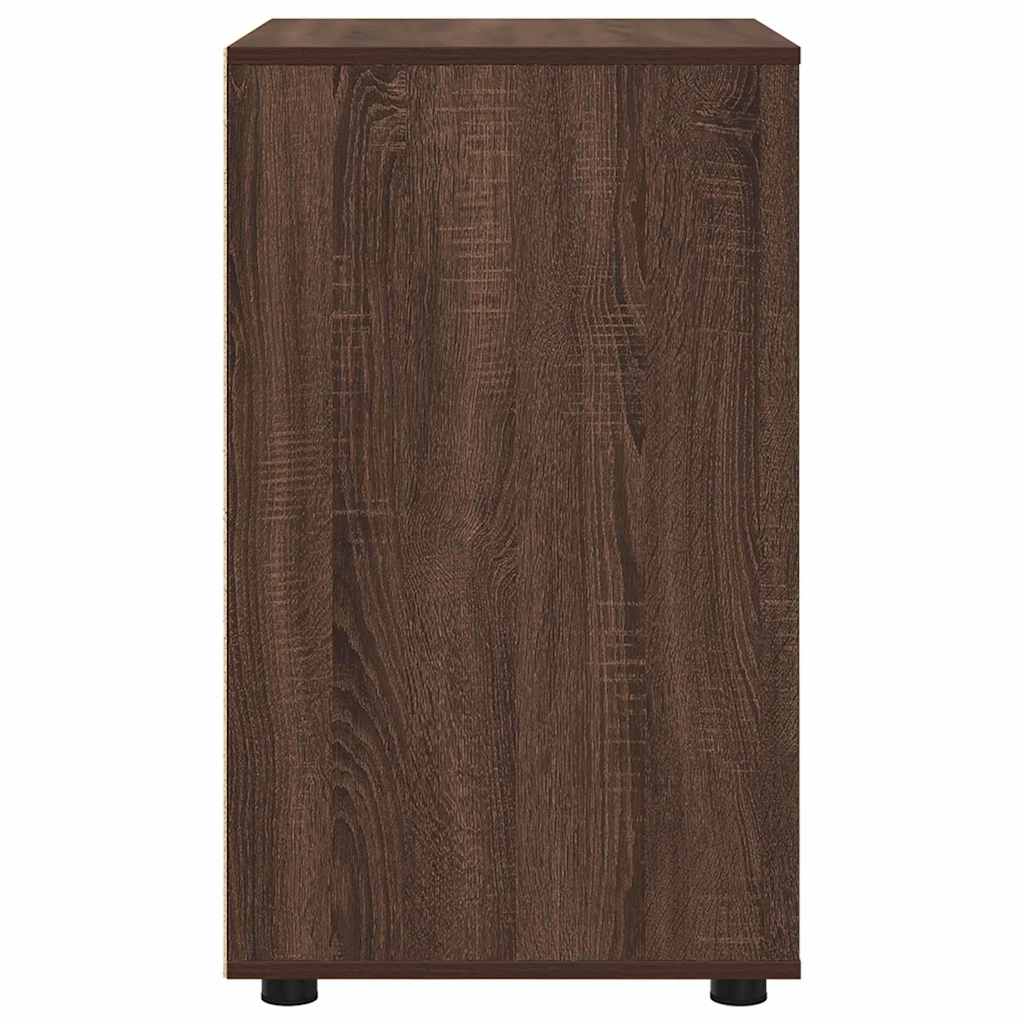 Opbergkast Bruin Eiken 60 x 48 x 81 cm Bewerkt hout is nu te koop bij PeponiXL, paradijselijk wonen!