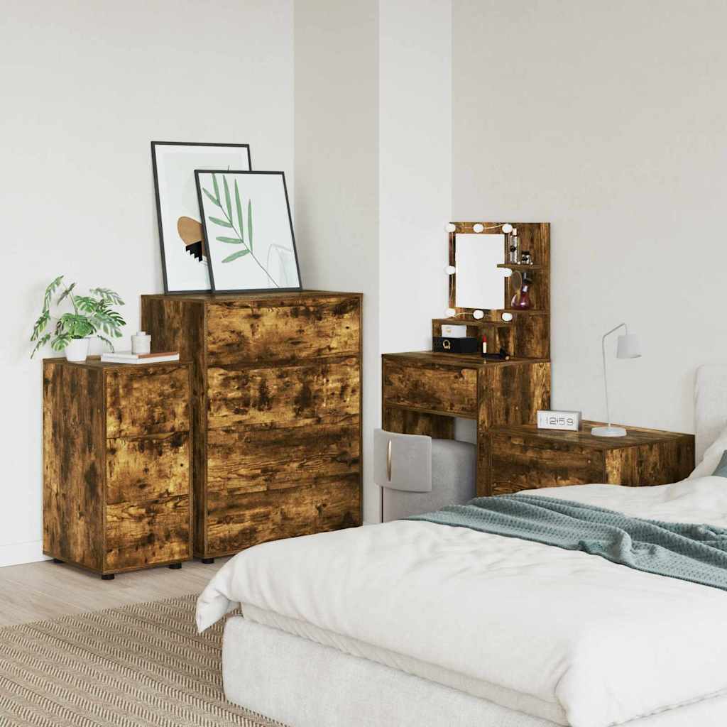 Opbergkast Gerookt eiken 40 x 48 x 81 cm Bewerkt hout is nu te koop bij PeponiXL, paradijselijk wonen!