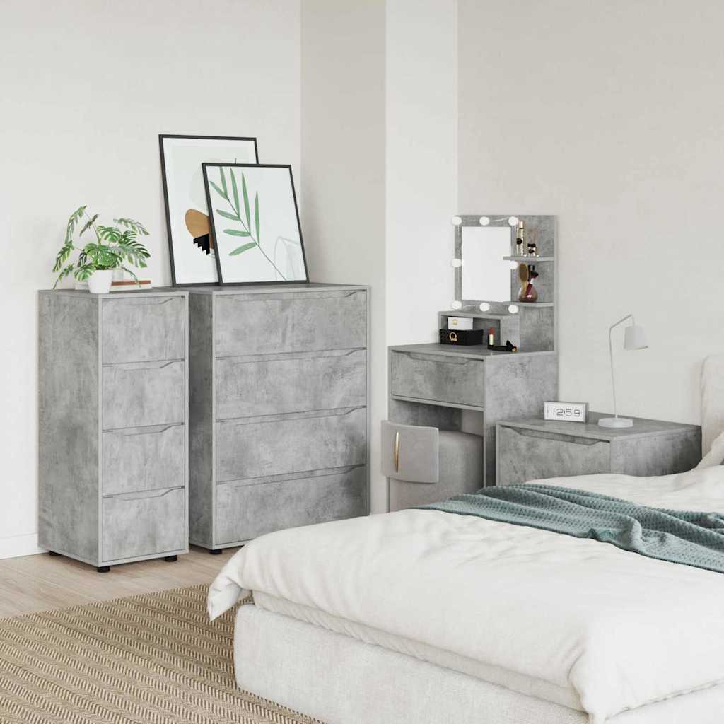 Opbergkast Beton Grijs 40 x 48 x 105 cm Bewerkt hout is nu te koop bij PeponiXL, paradijselijk wonen!