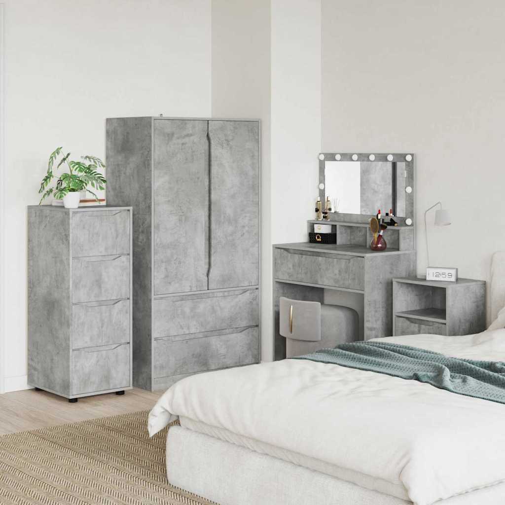 Opbergkast Beton Grijs 40 x 48 x 105 cm Bewerkt hout is nu te koop bij PeponiXL, paradijselijk wonen!