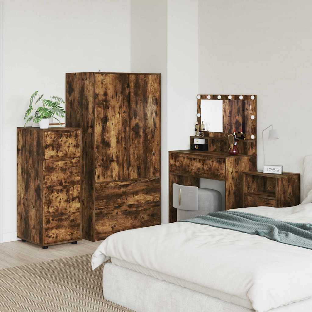 Opbergkast Gerookt eiken 40 x 48 x 105 cm Bewerkt hout is nu te koop bij PeponiXL, paradijselijk wonen!