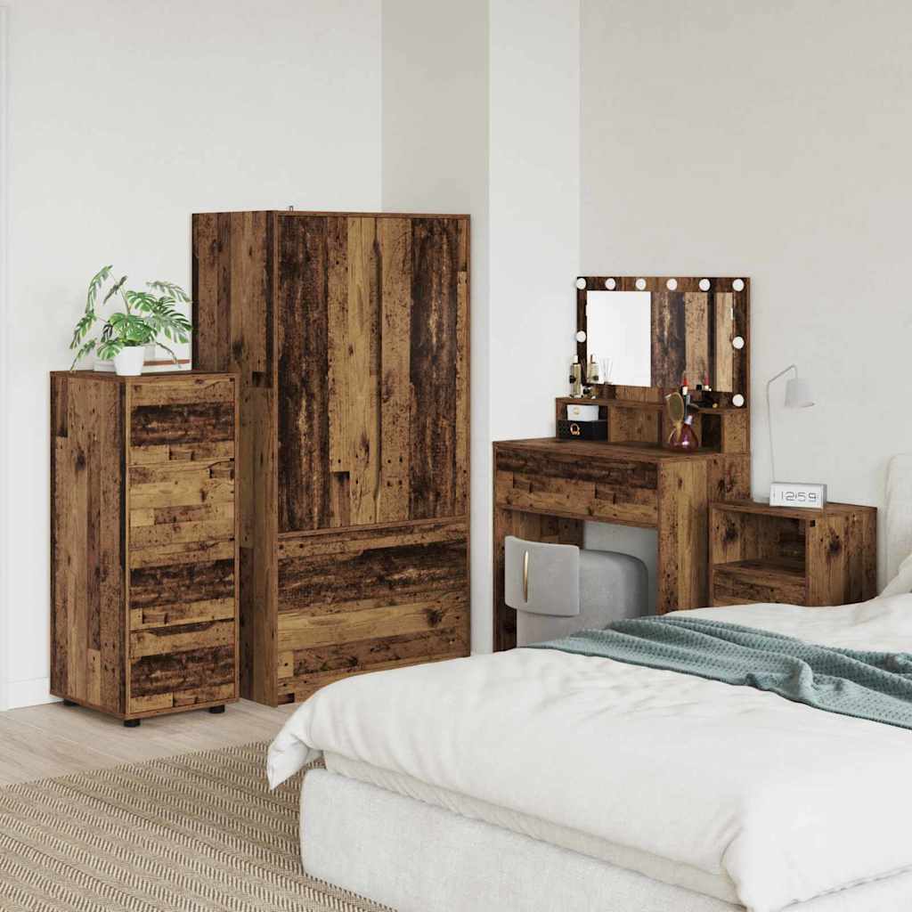 Opbergkast Oud Hout 40 x 48 x 105 cm Bewerkt hout is nu te koop bij PeponiXL, paradijselijk wonen!