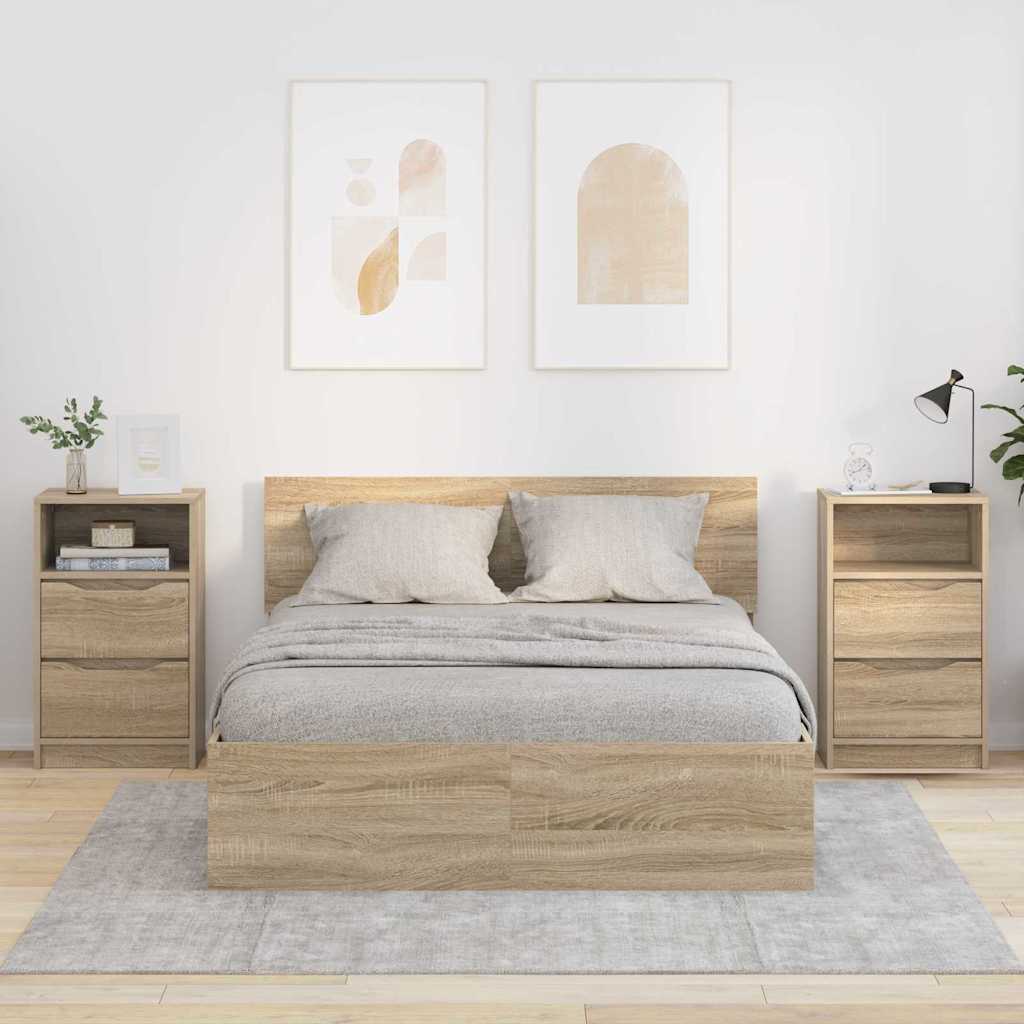 Nachtkastjes 2 pcs Sonoma Eiken 40 x 30 x 467 cm Bewerkt hout is nu te koop bij PeponiXL, paradijselijk wonen!