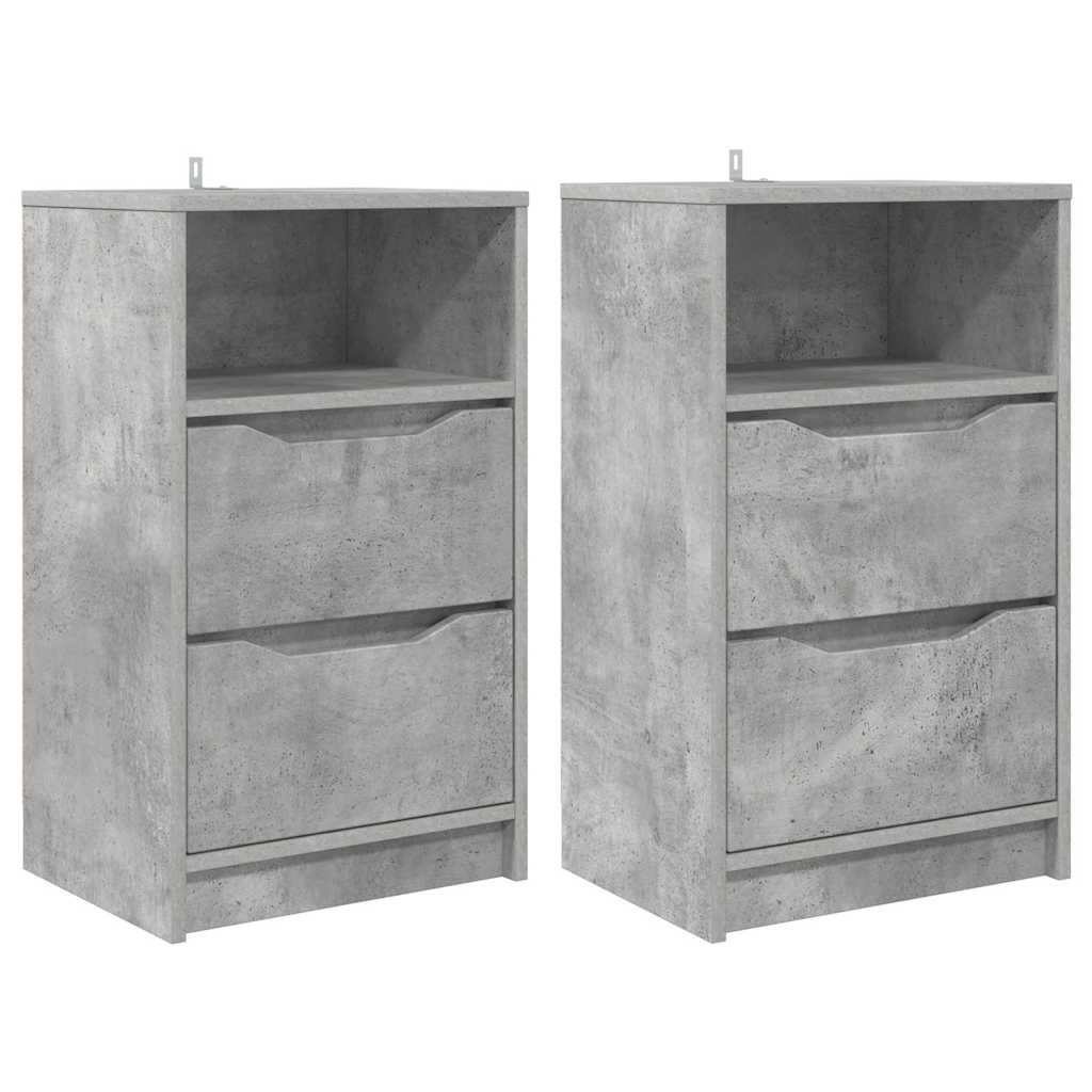 Nachtkastjes 2 pcs Beton Grijs 40 x 30 x 467 cm Bewerkt hout is nu te koop bij PeponiXL, paradijselijk wonen!