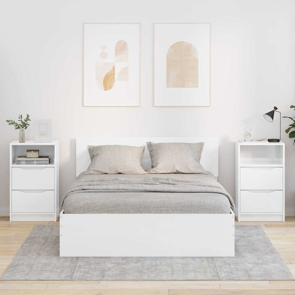 Nachtkastjes 2 pcs Hoogglans wit 40 x 30 x 467 cm Bewerkt hout is nu te koop bij PeponiXL, paradijselijk wonen!