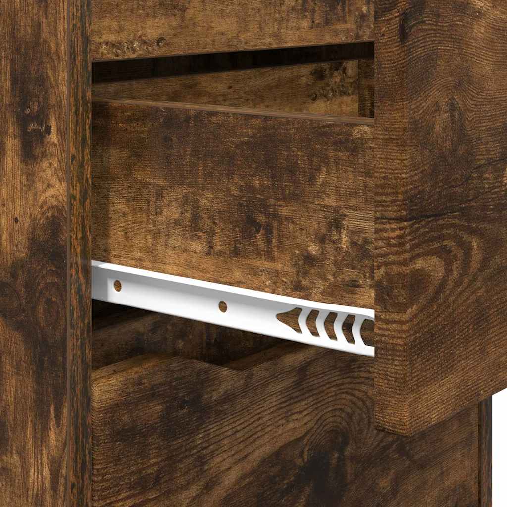 Nachtkastjes 2 pcs Gerookt eiken 40 x 30 x 467 cm Bewerkt hout is nu te koop bij PeponiXL, paradijselijk wonen!