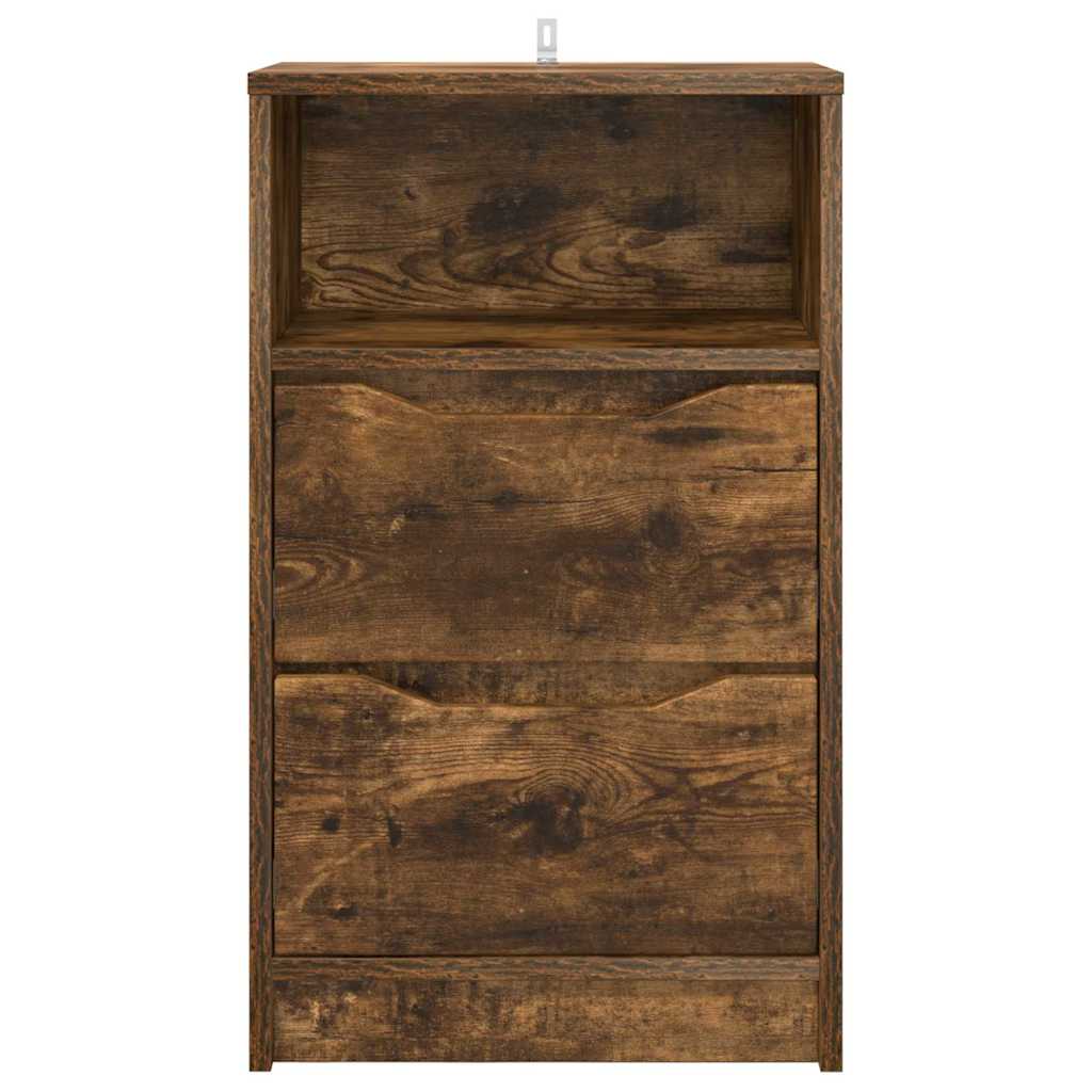 Nachtkastjes 2 pcs Gerookt eiken 40 x 30 x 467 cm Bewerkt hout is nu te koop bij PeponiXL, paradijselijk wonen!