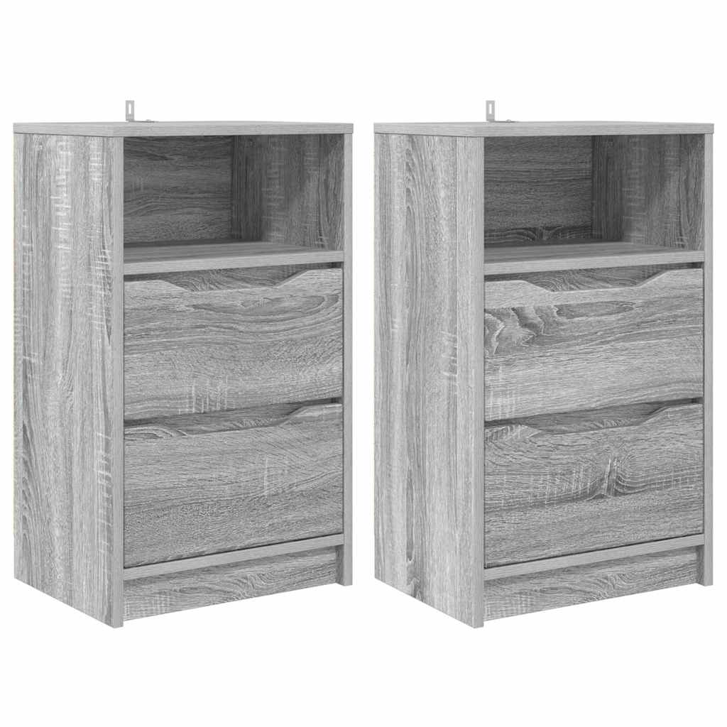 Nachtkastjes 2 pcs Grijs Sonoma 40 x 30 x 467 cm Bewerkt hout is nu te koop bij PeponiXL, paradijselijk wonen!
