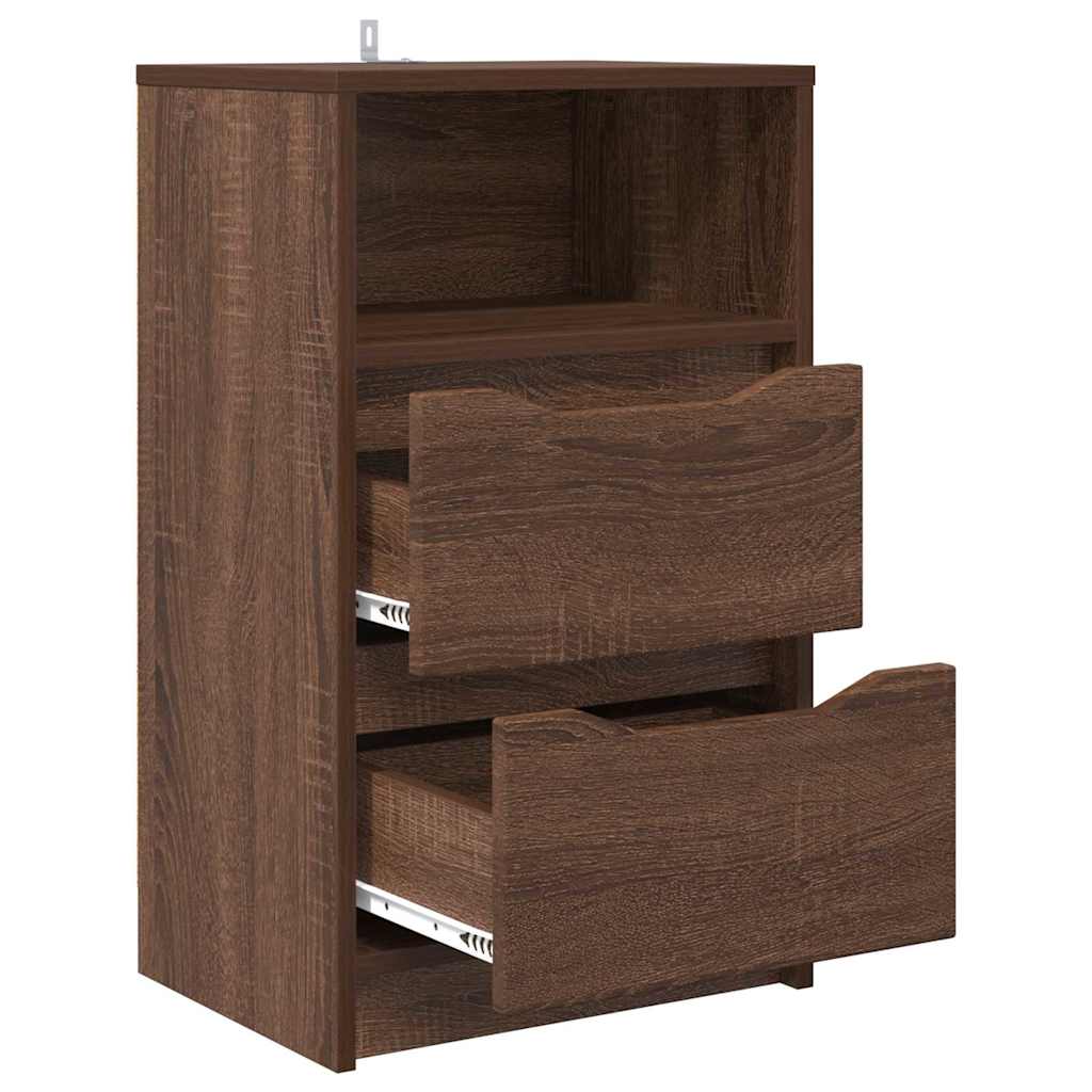 Nachtkastjes 2 pcs Bruin Eiken 40 x 30 x 467 cm Bewerkt hout is nu te koop bij PeponiXL, paradijselijk wonen!