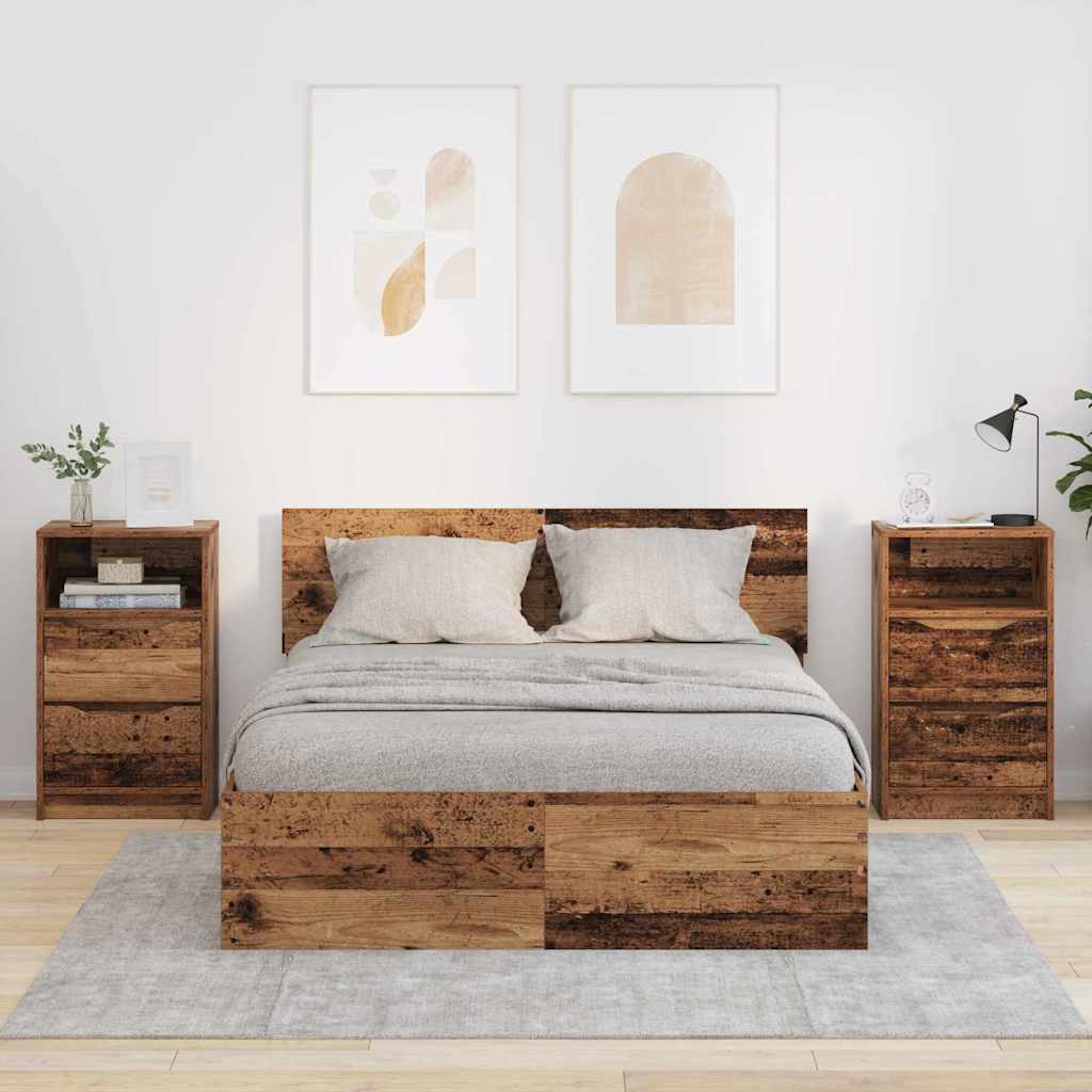 Nachtkastjes 2 pcs Oud Hout 40 x 30 x 467 cm Bewerkt hout is nu te koop bij PeponiXL, paradijselijk wonen!