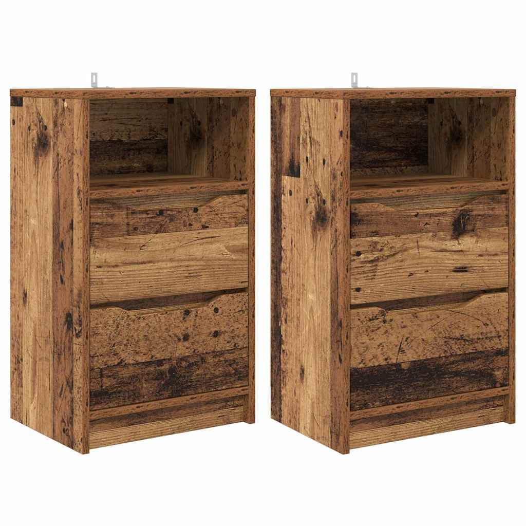 Nachtkastjes 2 pcs Oud Hout 40 x 30 x 467 cm Bewerkt hout is nu te koop bij PeponiXL, paradijselijk wonen!