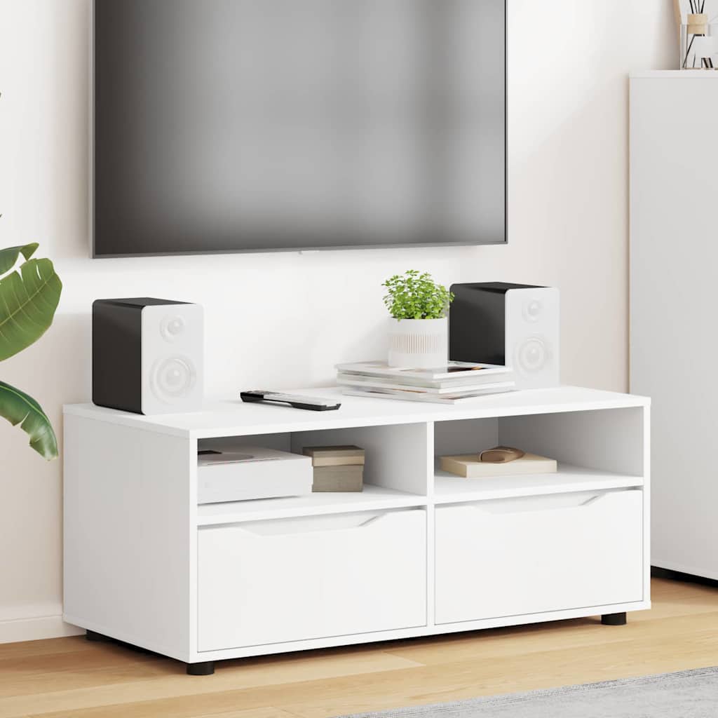 TV-kast met lade Wit 100 x 48 x 43 cm Bewerkt hout is nu te koop bij PeponiXL, paradijselijk wonen!