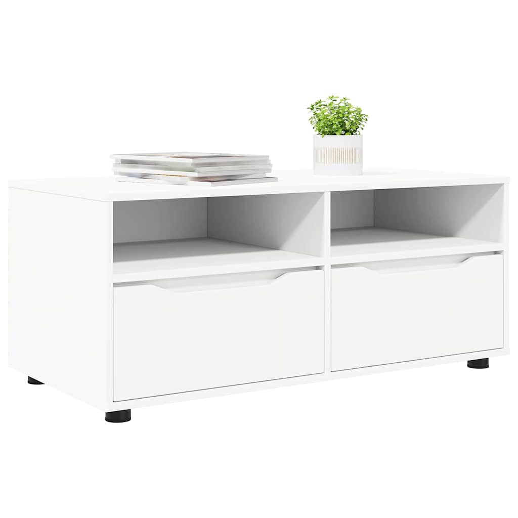 TV-kast met lade Wit 100 x 48 x 43 cm Bewerkt hout is nu te koop bij PeponiXL, paradijselijk wonen!