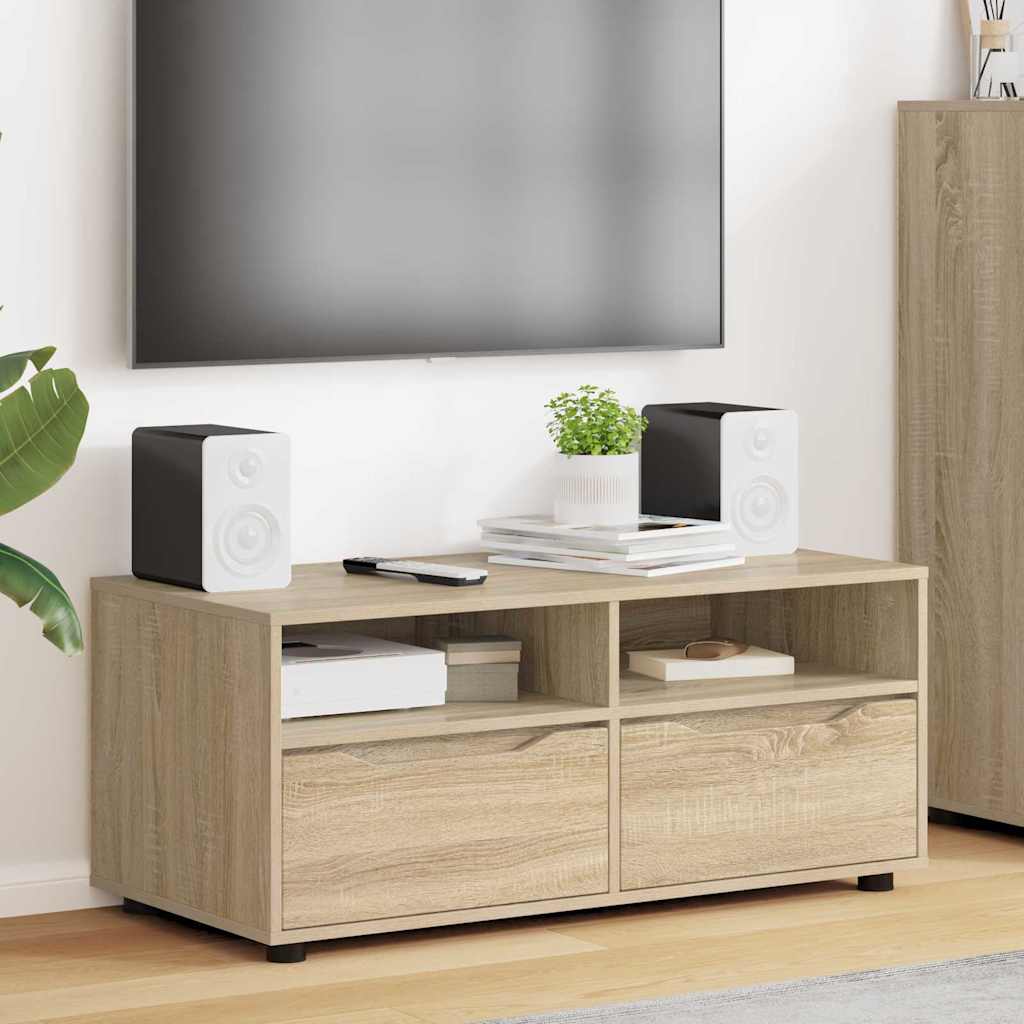 TV-kast met lade Sonoma Eiken 100 x 48 x 43 cm Bewerkt hout is nu te koop bij PeponiXL, paradijselijk wonen!