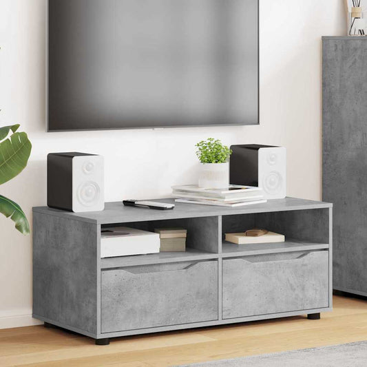 TV-kast met lade Beton Grijs 100 x 48 x 43 cm Bewerkt hout is nu te koop bij PeponiXL, paradijselijk wonen!