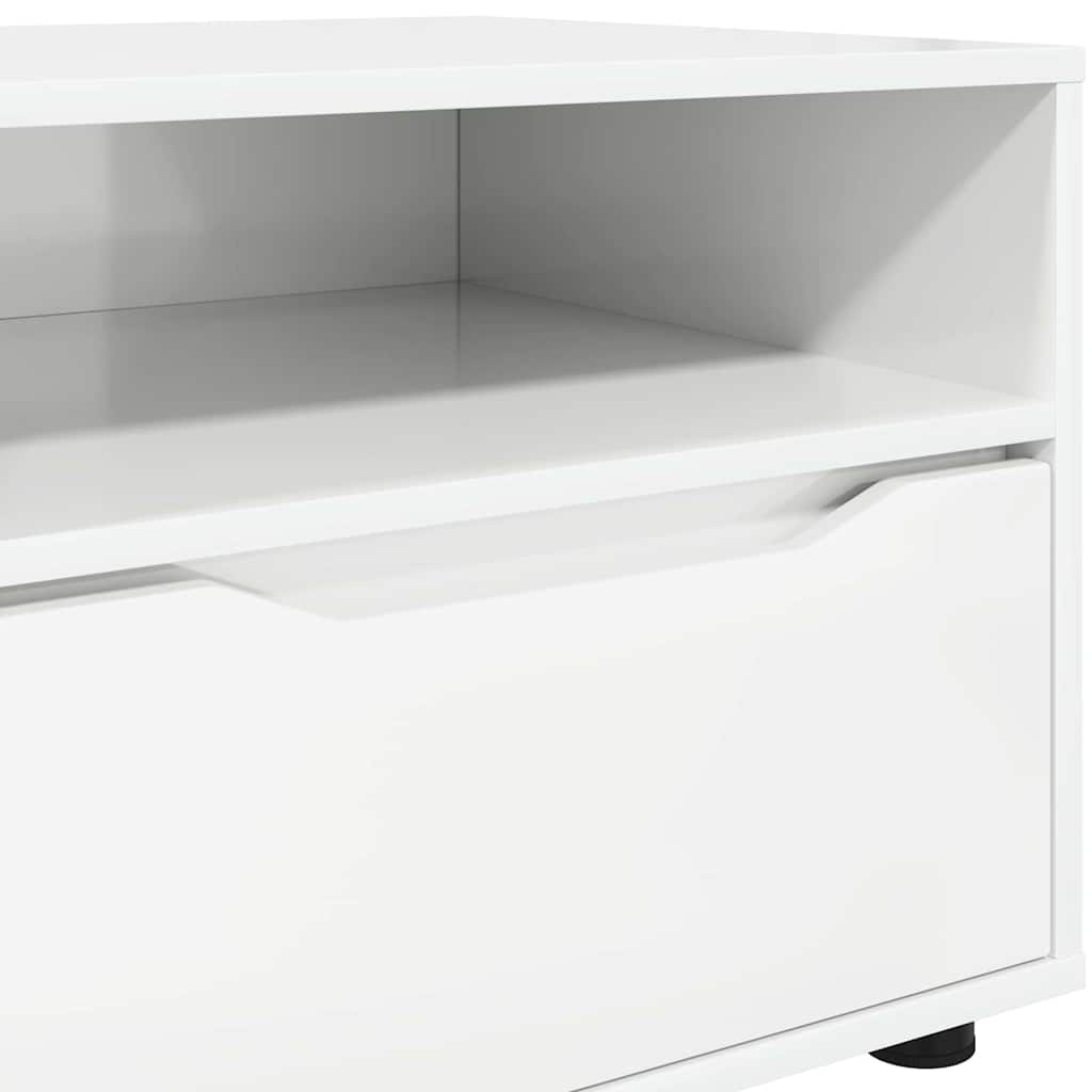 TV-kast met lade Hoogglans wit 100 x 48 x 43 cm Bewerkt hout is nu te koop bij PeponiXL, paradijselijk wonen!