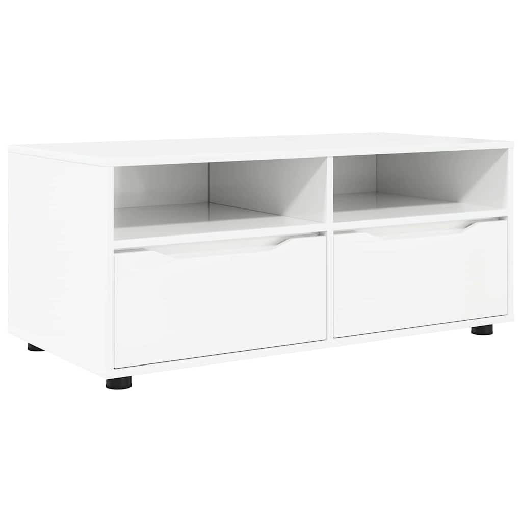 TV-kast met lade Hoogglans wit 100 x 48 x 43 cm Bewerkt hout is nu te koop bij PeponiXL, paradijselijk wonen!