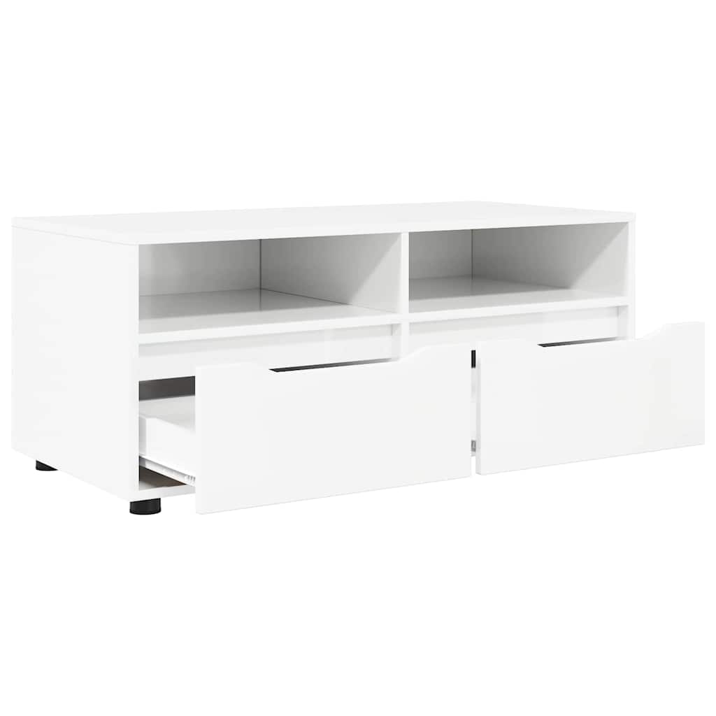 TV-kast met lade Hoogglans wit 100 x 48 x 43 cm Bewerkt hout is nu te koop bij PeponiXL, paradijselijk wonen!