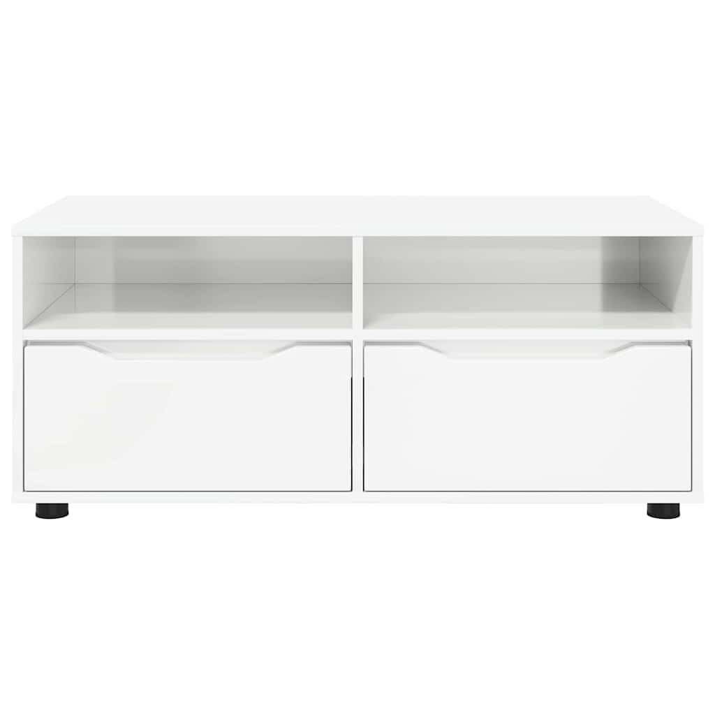 TV-kast met lade Hoogglans wit 100 x 48 x 43 cm Bewerkt hout is nu te koop bij PeponiXL, paradijselijk wonen!