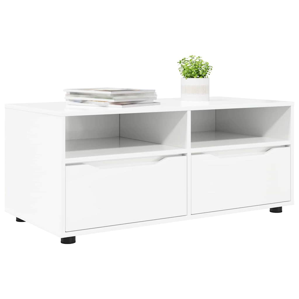 TV-kast met lade Hoogglans wit 100 x 48 x 43 cm Bewerkt hout is nu te koop bij PeponiXL, paradijselijk wonen!