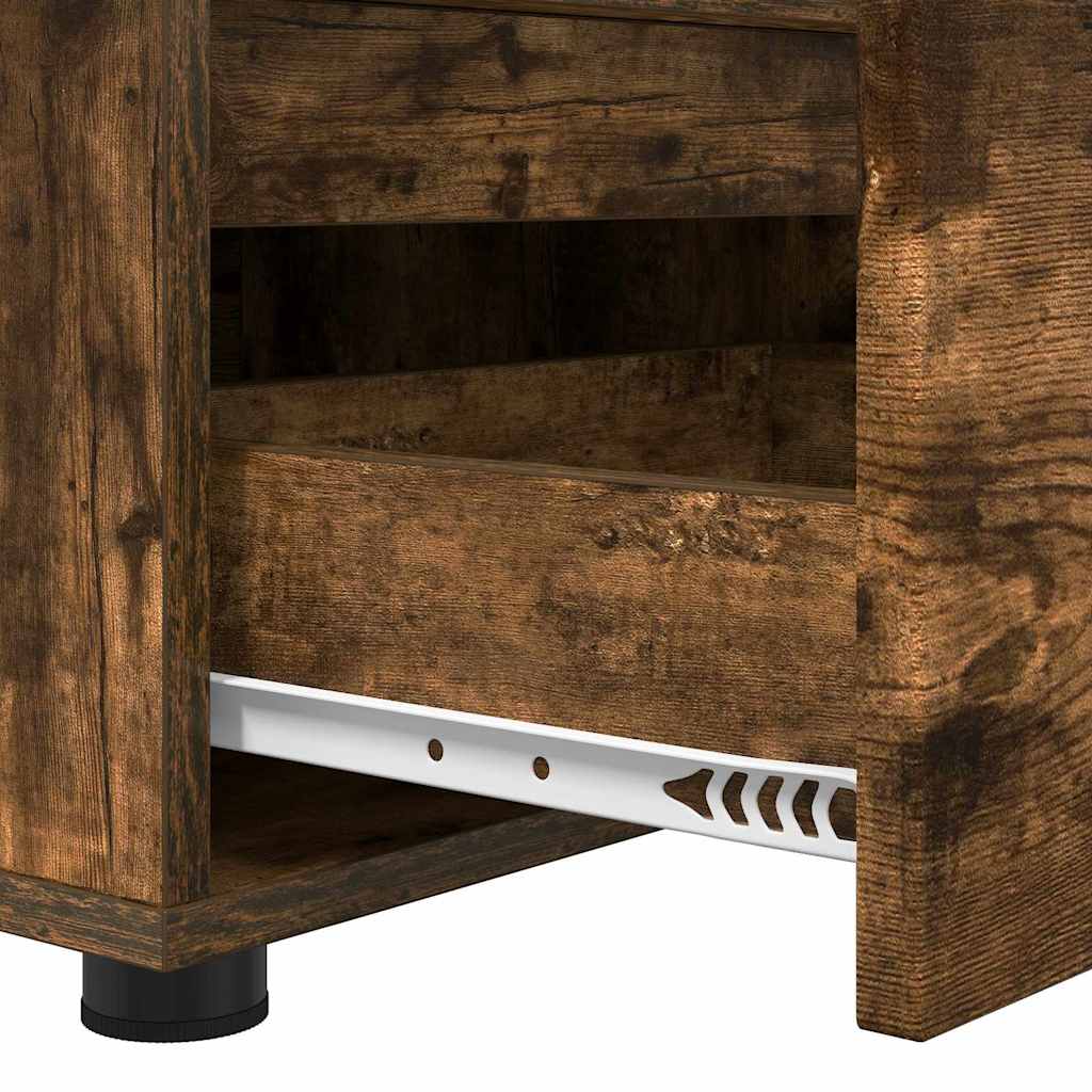 TV-kast met lade Gerookt eiken 100 x 48 x 43 cm Bewerkt hout is nu te koop bij PeponiXL, paradijselijk wonen!