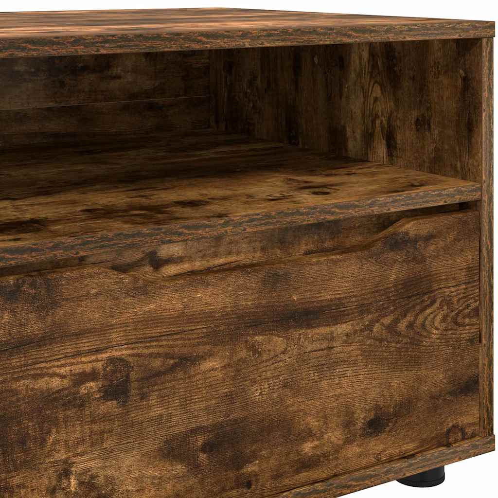 TV-kast met lade Gerookt eiken 100 x 48 x 43 cm Bewerkt hout is nu te koop bij PeponiXL, paradijselijk wonen!